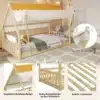 Puidust majavoodi mõõtudega 200 cm ja 90 cm, eemaldatava katuselapi ning külgpiiretega