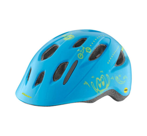 Lastekiiver GIANT Holler, Matte Blue | E-pood Tootemaailm Sinine laste jalgrattakiiver õhuavade ja kollaste rattamustritega