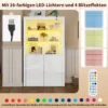 Vitriinkapp 100 x 35 x 170 cm LED valgustusega kõrgläikega | E-pood Tootemaailm Valge vitriinkapp LED-valgustusega, 16 värvi ja kaugjuhtimispuldiga USB-ühendus