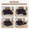 Lahtikäiv diivanvoodi panipaiga ja LED-valgustusega | E-pood Tootemaailm Must diivanvoodi mitmes koosluses, sh tumba ja pikendatud istumisosa, elutoas