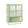 Mündiroheline klaasuste ja soonelise klaasiga kapp mõõtudega 78x60x23 cm