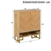 Kitsas kingakapp puidunikerdustega ja kuldse metallraamiga | E-pood Tootemaailm Puidust kaks uksega kapp mõõtudega 80 x 38 x 100 cm, all avatud riiul