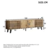 Telerialus 180 x 40 x 55 cm 8 panipaigaga 70-tollisele telerile | E-pood Tootemaailm Puidust TV-aluse mõõtmete joonis: laius 180 cm, kõrgus 55 cm, jalgade kõrgus 17 cm
