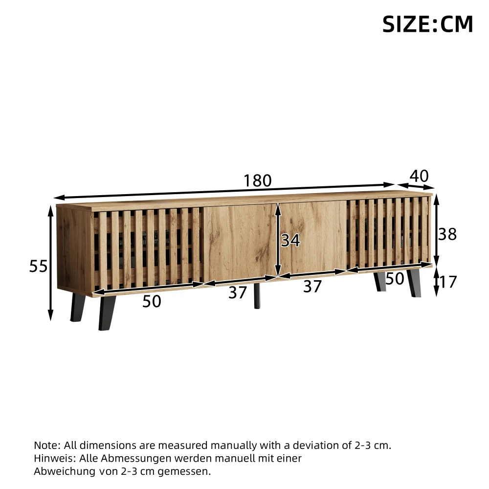 Puidust madal kapp mustade jalgadega, mõõtmed 180 cm lai, 55 cm kõrge, 40 cm sügav
