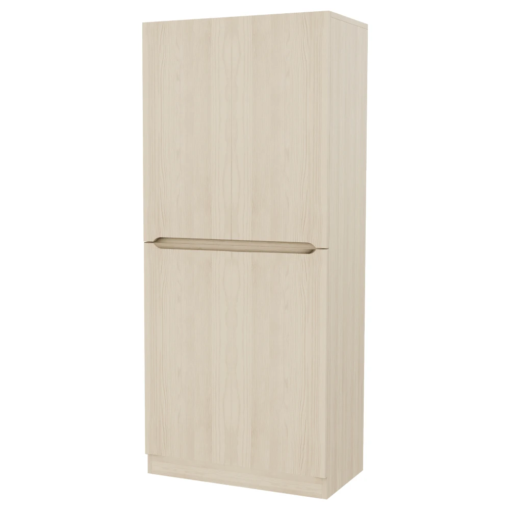 Hele puitviimistlusega kaheukseline kõrge kapp minimalistliku disainiga
