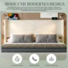 Voodi160 x 200 cm LED-valgustuse, USB-pesade ja panipaigaga | E-pood Tootemaailm Kaasaegne valge peatsiga voodi hallide patjadega magamistoas