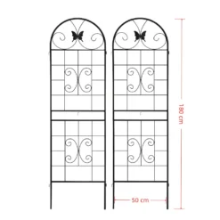 Must metallist aiavõre musta viimistlusega, kõrgus 180 cm ja laius 50 cm