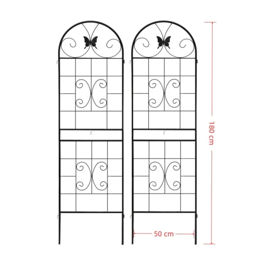 Must metallist aiavõre musta viimistlusega, kõrgus 180 cm ja laius 50 cm