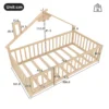 Lastevoodi piirdega männipuidust raam 90x190 cm | E-pood Tootemaailm Puidust lastevoodi mõõtudega 200 × 101 cm, katusekujulise raami ja külgpiiretega