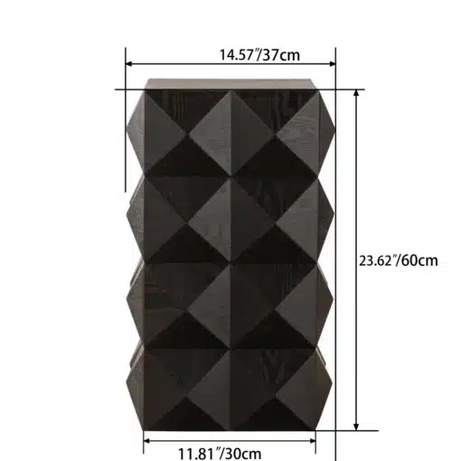 Disain laud öökapp reljeefse mustriga | E-pood Tootemaailm Must geomeetrilise mustriga must seinapaneel mõõtudega 37 x 60 cm