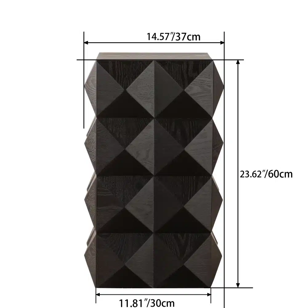 Must musta geomeetrilise mustriga dekoratiivne paneel mõõtudega 37 x 60 cm