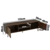 Kahe uksega TV-alus kahe panipaigaga | E-pood Tootemaailm Pruun TV-alus avatud uste ja riiulitega, mõõtudega 155 cm x 48 cm