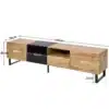 Tv-alus - elutoa meediakapp | E-pood Tootemaailm Puidutooni ja musta metalljalgadega madal TV-alus mõõtudega 190 x 38 x 48 cm