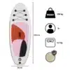 Laste täispuhutav SUP laud mõlaga | E-pood Tootemaailm Täispuhutav SUP-laud mõõtudega 215 x 76 cm, kandevõime 130 kg, kaal 5,5 kg