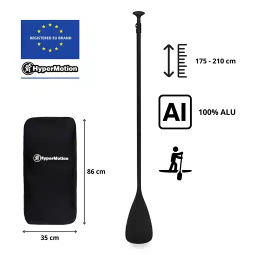 Laste täispuhutav SUP laud mõlaga | E-pood Tootemaailm HyperMotioni reguleeritav aerusüsta aer kandekotis, pikkus 175–210 cm, 100% alumiinium