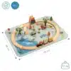 Puidust dinosauruste rongirada lastele 36 osa | E-pood Tootemaailm Puittiega mängurööpad ja dinosauruste mängumaastik mõõtudega 65 x 48 cm
