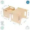 Montessori laud ja tool lastele 3+ | E-pood Tootemaailm Puidust laste mööbel 2-osaline komplekt, mõõtudega 36 x 39 x 32,6 cm ja 32 x 27 x 29,6 cm