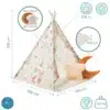 Laste tipi telk koos mati, patjade ja LED-tuledega | E-pood Tootemaailm Laste mängutelgi mõõtmed 100 x 100 x 135 cm, LED-valgustus 1,95 m, padjaga
