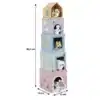 Õppemäng farmi sorteerimistorn lastele 12+ kuud | E-pood Tootemaailm Viie plokist koosnev pastelsete loomamustritega puidust mängutorn, kõrgus 55,5 cm ja alus 13 x 13 cm