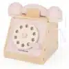 Montessori mängutelefon lastele 3+ | E-pood Tootemaailm Puidust mängu telefon keeratava kettaga ja pastelsed detailid