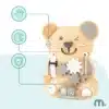 Montessori tegeluslaud lastele 10 ühes karu kujuline | E-pood Tootemaailm Puidust karu kujuline motoorikalaud nuppude, hammasrataste ja lülititega
