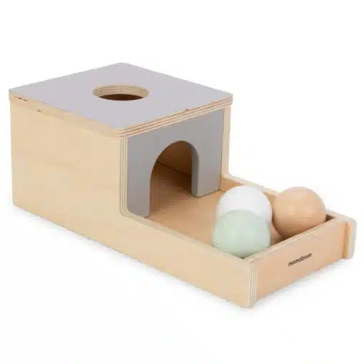 Montessori arendav puidust mängukomplekt beebile 6 tk | E-pood Tootemaailm Puidust pallirada aukude ja kolme kuuliga