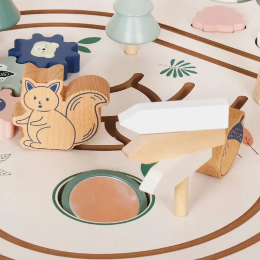 Montessori arendustabel lastele 10in1 | E-pood Tootemaailm Puidust loomakujulised mänguasjad ja noolekujuline detail mängumatil