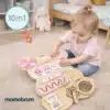 Montessori puidust sensoorne tegevustahvel lastele | E-pood Tootemaailm Väikelaps mängib puidust 10-in-1 arendava tegevuslauaga toas