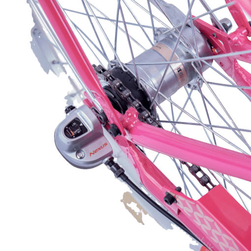 Laste jalgratas S'COOL chiX Classic 3-käiguline | E-pood Tootemaailm Roosa jalgratta tagaratas Shimano Nexus käiguvahetajaga