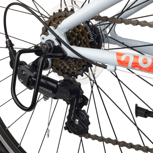 Jalgratta tagumine käiguvaheti ja kassett tagaratta juures, Shimano detailvaade