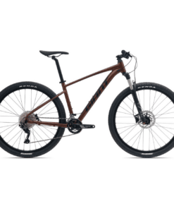pruun hardtail maastikuratas ketaspidurite ja laiade rehvidega