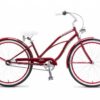 Naiste cruiser-jalgratas Kokkedal Cherry 3 käiguga | E-pood Tootemaailm Punane linnaratast valge sadulaga valgel taustal