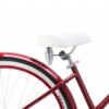 Naiste cruiser-jalgratas Kokkedal Cherry 3 käiguga | E-pood Tootemaailm Punase jalgratta tagumine osa ja valge sadul valgel taustal