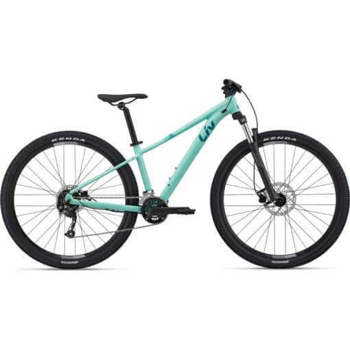 Naiste maastikuratas Liv Tempt 2 27,5-tolline | E-pood Tootemaailm Mürtsinine maastikuratas, fatbike-stiilis laiade rehvide ja esiamordiga