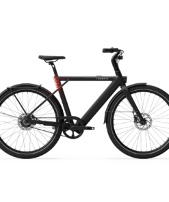 Must musta elektrijalgratas Tenways, külgvaates valgel taustal