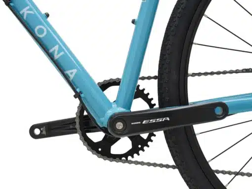 Sinise KONA jalgratta tagumine osa, Shimano ESSA vändad, kett ja tagaratas.