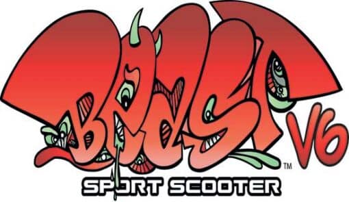 Trikitõukeratas Razor Beast V6 lastele | E-pood Tootemaailm BMS V6 Sport Scooter logo punasel taustal.