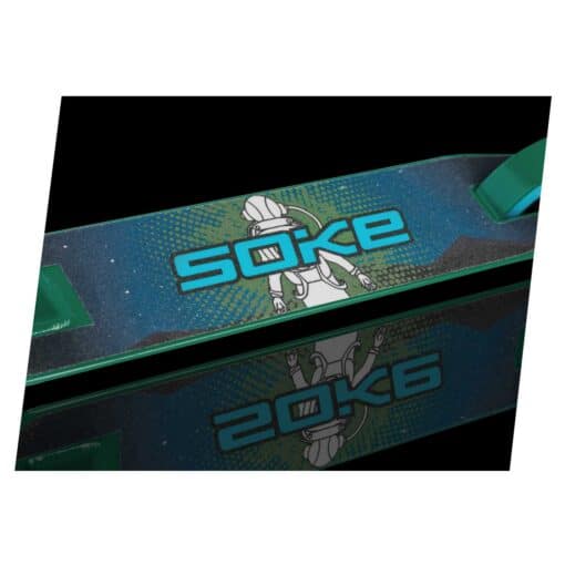 Trikitõukeratas Soke Go roheline-sinine | E-pood Tootemaailm SOKE 20 kg tõukeratta tekk roheliste detailidega, pealtvaates