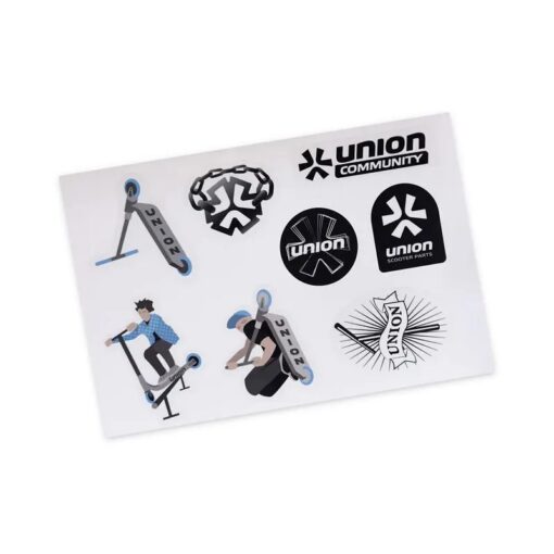 Tõukeratta kleebised Union Sticker | E-pood Tootemaailm Union Community scooteri kleepsude komplekt valgel taustal