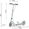 Tõukeratas Soke City kokkupandav roheline | E-pood Tootemaailm Mõõtmetega roheline kaksikratastega tõukeratas, kõrgus 98 cm ja juhtraua laius 40 cm