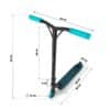 Trikitõukeratas Soke Evo must | E-pood Tootemaailm Musta-türkiissinine trikiratas mõõtudega, juhtraua laius 50 cm ja kõrgus 83 cm, tekk 66 cm