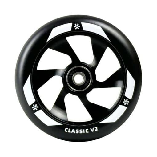 Tõukeratta ratas Union Classic 110 mm must | E-pood Tootemaailm Must valgega rolleri ratas kirjaga Classic V2