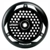Must honeycomb-mustriga rolleriratas, millel on Union logo ja keskne laager