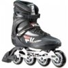 Rulluisud Fila Legacy Pro 80 mustad 42,5 | E-pood Tootemaailm FILA rulluisud musta ja halli disainiga, nelja rattaga raamiga