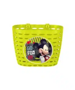 Kollane Mickey Mouse pildiga plastkorv külgmistel avadega