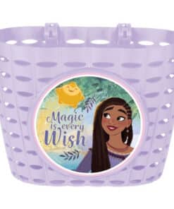 Lilla plastkorv koos Disney Wish tegelase kujutisega ja kirjaga „Magic is every Wish”