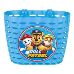 Sinine Paw Patroli teemaline plastkorv koerafiguuride pildiga ees