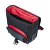 Pakiraamikott Basil Sport Design Commuter 18 l | E-pood Tootemaailm Must musta punase sisevoodriga seljakott eesmist taskut ja rihma kinnitust näidates