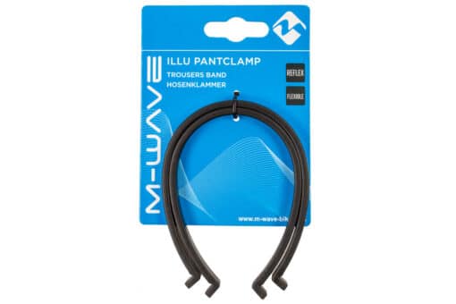 Püksisääre kinnitusklamber M-Wave | E-pood Tootemaailm M-Wave Illu Pantclamp trouser band, must painduv püksiklamber pakendil