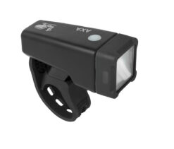 Must jalgratta eesmine LED-tuli kinnitusega juhtrauale